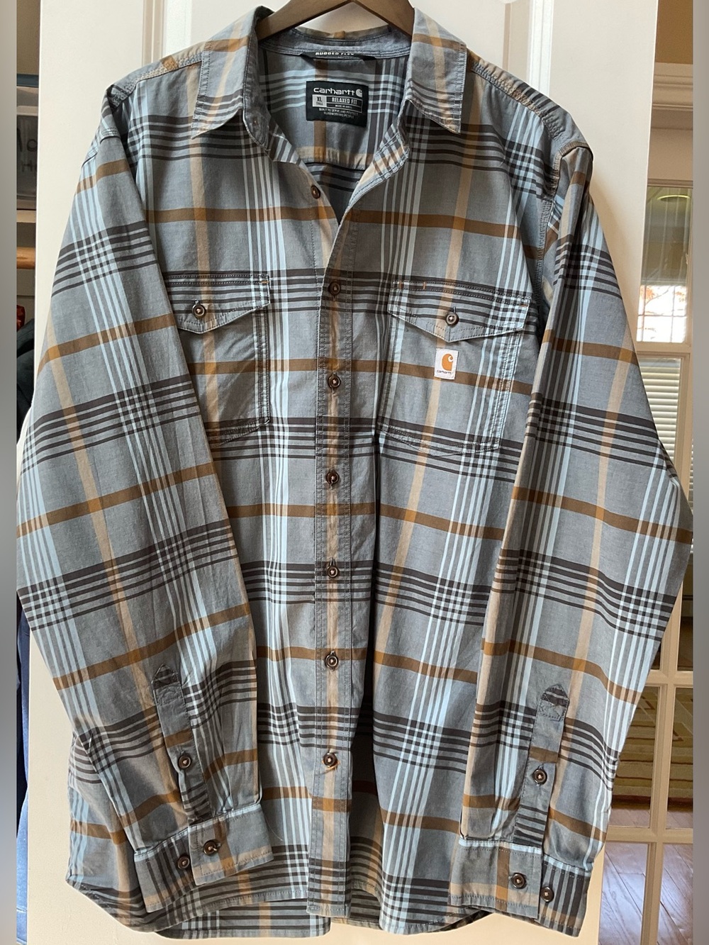 Carhartt Rugged Flex Relaxed Fit Plaid Button Down Shirt